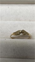10k Gold Size 6 Double Hearts Ring