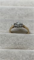 14k Gold Size 6.5 Ring With 10 Diamonds