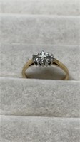 14k Gold Size 6.5 Ring With 10 Diamonds