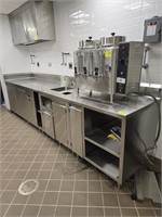 137" SS WORK STATION W/ 2 DOOR REFRIGERATION