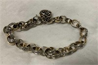Sterling Silver Linked Bracelet w/ Heart Charm -