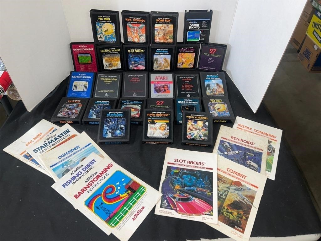 Lot of 25 Atari game cartridges - asteroids