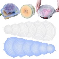 P3589  RNKR Silicone Stretch Lids, 12 PCS, White +