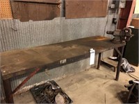Steel welding bench with large vise