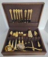 1847 Rogers Bros Golden-Toned Silverware Set