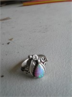 OPAL RING MARKED USA STERLING