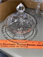 5 inch crystal butter dish.