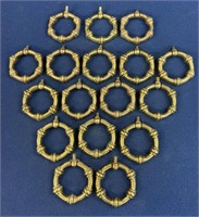 (17) Keeler Brass Drop Ring Drawer pulls, N7365,