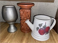 Assorted Ceramic Planters and Candle Votives,