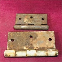 Pair Of Small Door Hinges (Vintage)