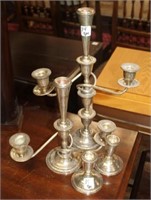 4pc weighted Sterling Candelabras
