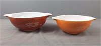 2 Pc Vintage Pyrex Cinderella Mixing Bowls