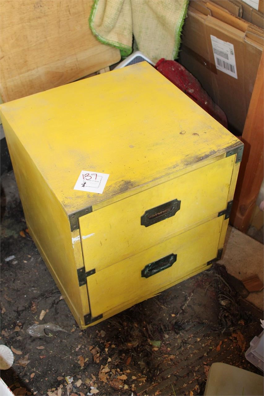 Vintage Yellow Side table with drawers