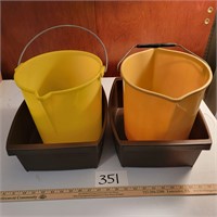 Two Buckets and Dish Pans