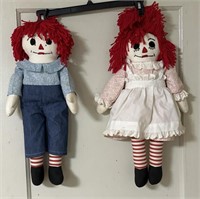 Raggedy Ann and Andy dolls approx 18 inches