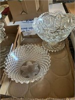 1 cut glass bowl- 1 glass bowl