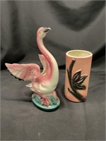 Vtg USA Pink Flamingo Planter