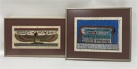 2 Vintage Egyptian Papyrus Paintings