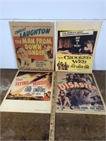 4 Vintage Lobby Movie Posters / Cards