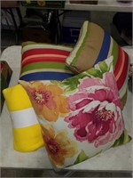 Out door decorative pillows and blanket