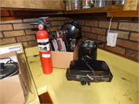 WAFFLE MAKER, FIRE EXTINGUISHER,