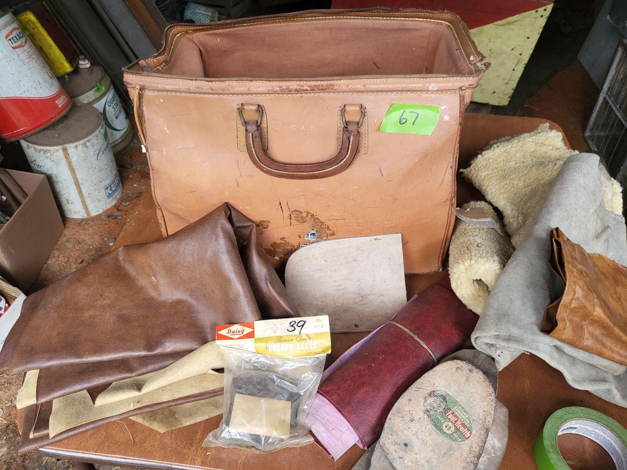 Doctors bag with leather& wool