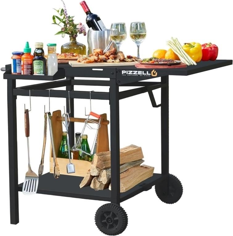 Outdoor Grill Cart Movable Pizza Oven Table Stand