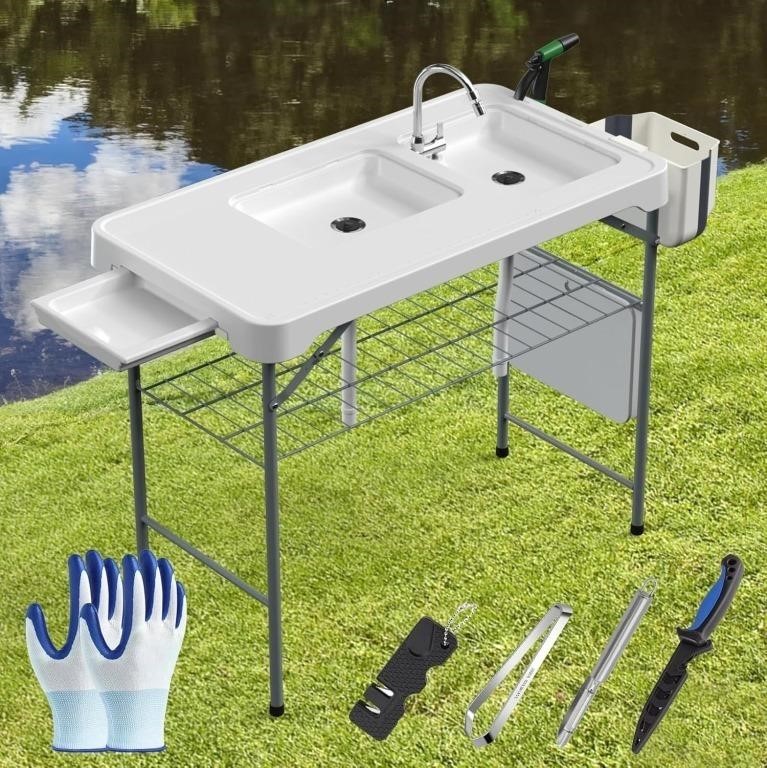 Fish Cleaning Table 42.6 Width Portable Folding