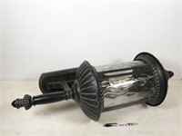 outdoor wall lantern, color is black, display, no