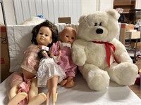 Vintage dolls And stuffed animals