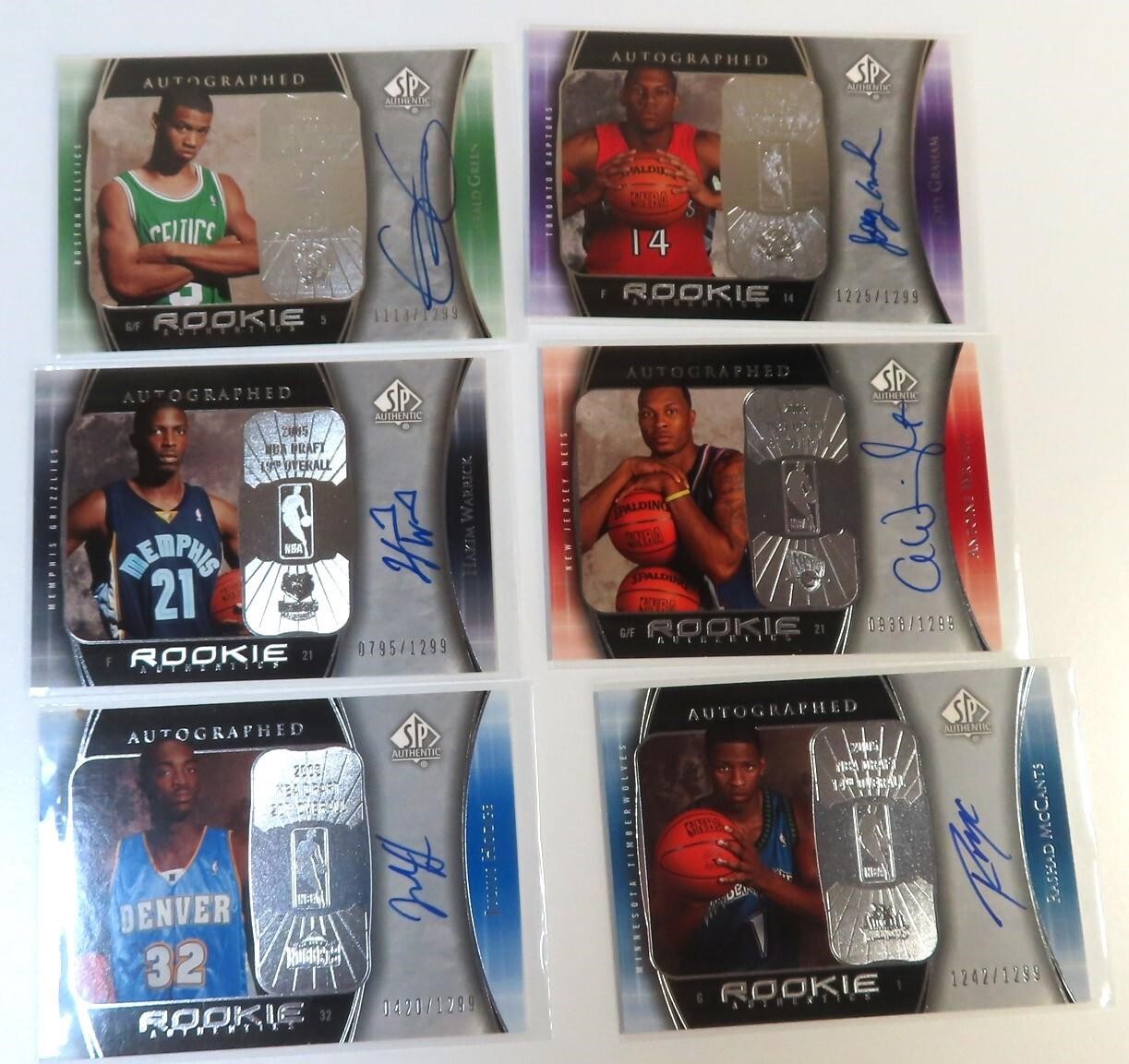 SIX (6) Signed Rookie Cards