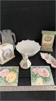 Various Knick knack collectables, floral pitcher,