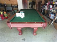 Pool Table, Leather Pockets, Billiard Balls  50"