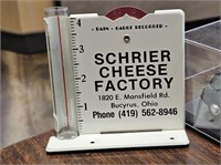 Schrier Cheese Factory Rain Gauge, New old Stock