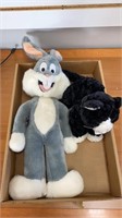 Vintage Bugs Bunny Plush and Cat Plush