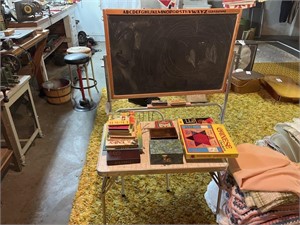 Vintage Chalk Board & Table w/ Chair