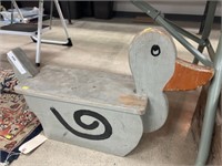 Wood Crafted Child's Duck Form Stool