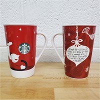 Lot Of 2 Tall Starbucks Coffee Mugs