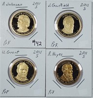 Set of 4  2011-S  presidentail Dollars   Proof