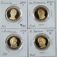 Set of 4  2010-S  Presidential Dollars   Proof