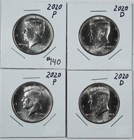 2  2020 P&D  Kenneddy Half Dollar sets   BU