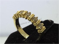 14 k ring w/ canary diamonds, size 6