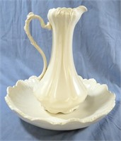 LARGE PITCHER AND BASIN OFF WHITE