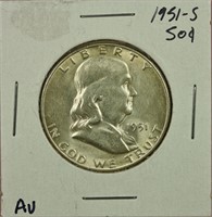 1951-S Franklin Half Dollar AU