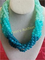 multi strand glass bead necklace graduated