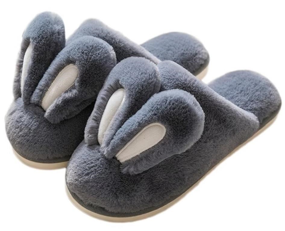 O3374  Caistre Rabbit Ear Plush Slippers Indoor