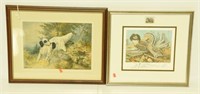 Lot #298 - Framed print of Bird Dog and grouse