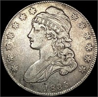 1835 O-105 Capped Bust Half Dollar NEARLY