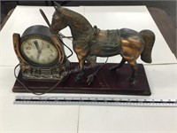 Bronze horse electric mantle clock