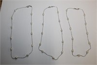 3 18kt  Pearl Necklaces 17.8 grams total